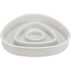 Miska na pomalé kŕmenie, dizajn triangel, 0,35 l/15 × 15 cm, plast/TPR, šedá